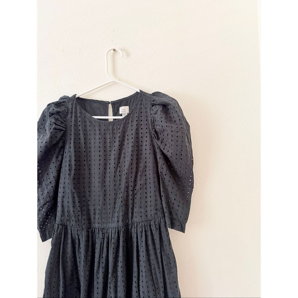 A New Day black cotton eyelet midi dress size XS - Picture 2 of 5